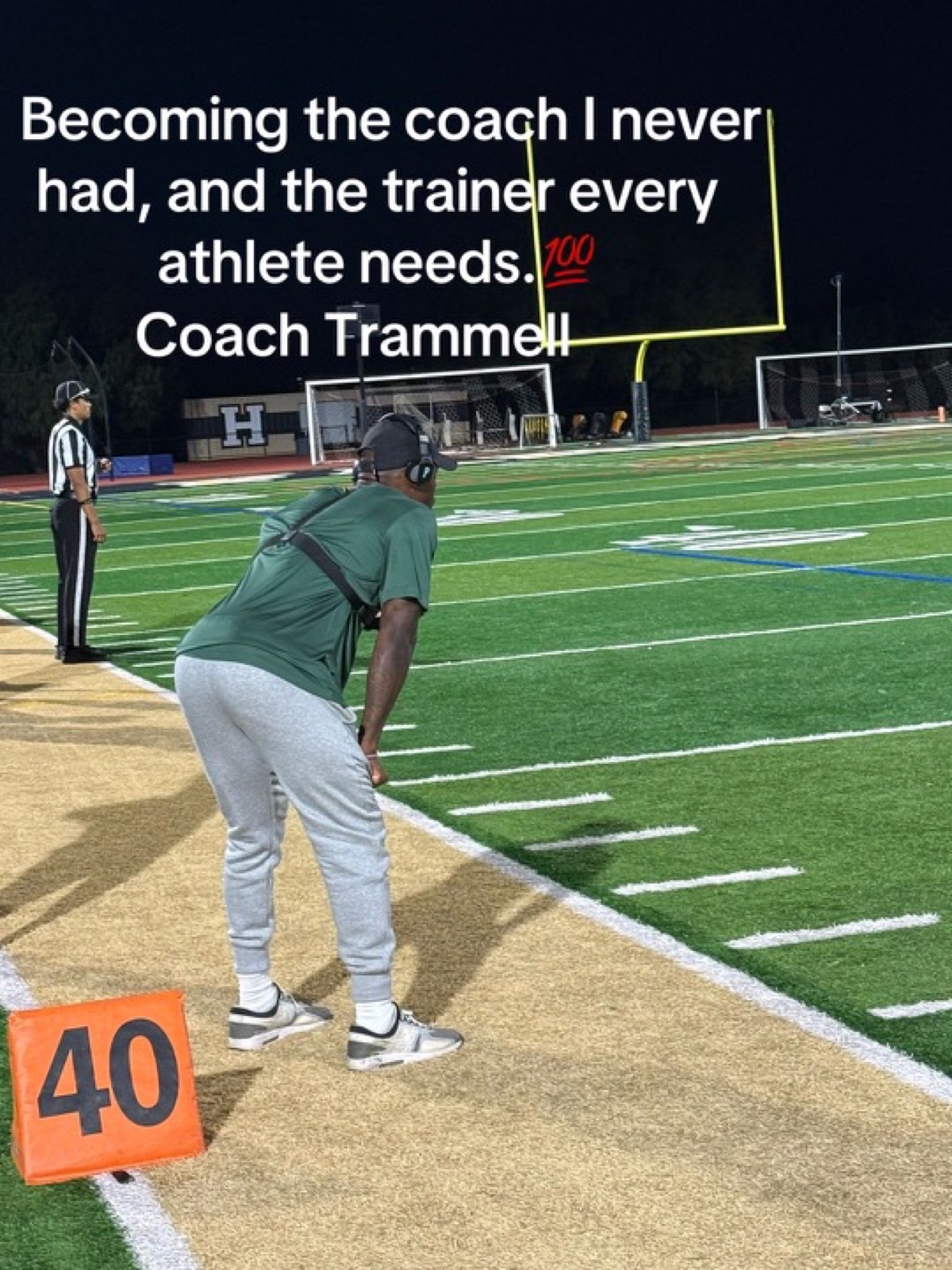 Coach Trammell on the sideline